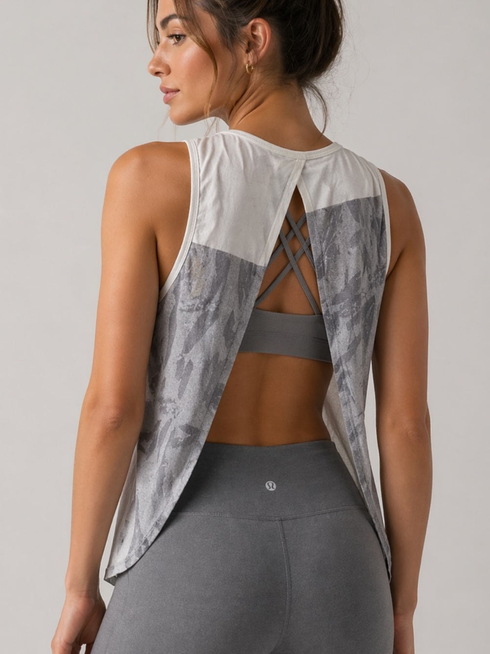 Fabletics Tank Top Millie Split Open Back Essential Multicolor Print size Medium